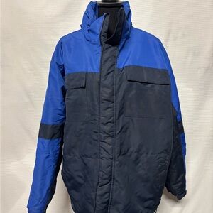 Men's Two-Tone Blue and Black Puffer Jacket
